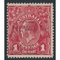 AUSTRALIA - 1918 1d red KGV (G73), 'saddle on Emu' [I/36], used – ACSC # 72N(1)e