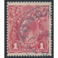 AUSTRALIA - 1918 1d red KGV (G30), 'PENAVY' [III/23], used – ACSC # 71V(2)d