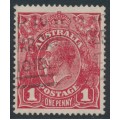 AUSTRALIA - 1918 1d red KGV (G73), 'PENAVY' [III/23], used – ACSC # 72P(2)d