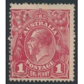 AUSTRALIA - 1918 1d red KGV (G30), 'rusted TRC' [III/29], used – ACSC # 71V(2)e