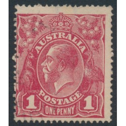 AUSTRALIA - 1918 1d red KGV (G30), 'rusted TRC' [III/29], used – ACSC # 71V(2)e
