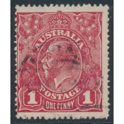 AUSTRALIA - 1918 1d red KGV (G74), 'rusted TRC' [III/29], used – ACSC # 72Q(2)e