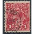 AUSTRALIA - 1915 1d red KGV (G17), 'four breaks across top' [III/37], used – ACSC # 71G(2)f