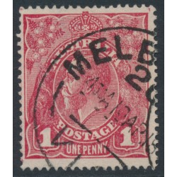 AUSTRALIA - 1918 1d red KGV (G73), 'four breaks across top' [III/37], used – ACSC # 72P(2)f