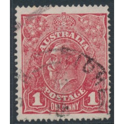 AUSTRALIA - 1918 1d red KGV (G72), 'thin G' [IV/40], used – ACSC # 72M(2)l