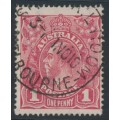 AUSTRALIA - 1918 1d red KGV (G30), ‘spot on Y’ [IV/41], used – ACSC # 71V(2)m