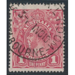 AUSTRALIA - 1918 1d red KGV (G30), ‘spot on Y’ [IV/41], used – ACSC # 71V(2)m