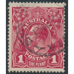 AUSTRALIA - 1920 1d red KGV (G33), 'dot before 1' [VI/21], used – ACSC # 71Z(3)m