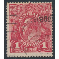 AUSTRALIA - 1916 1d red KGV (G61), 'dot before 1' [VI/21], used – ACSC # 72B(3)m