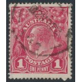 AUSTRALIA - 1920 1d red KGV (G33), 'secret mark' [VII/1], used – ACSC # 71Z(4)d