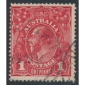 AUSTRALIA - 1916 1d red KGV (G60), 'secret mark' [VII/1], used – ACSC # 72A(4)d