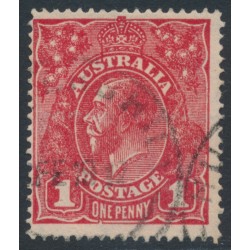 AUSTRALIA - 1916 1d red KGV (G60), 'secret mark' [VII/1], used – ACSC # 72A(4)d