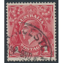 AUSTRALIA - 1916 1d red KGV (G18), 'nick at upper left' [VII/32], used – ACSC # 71I(4)g