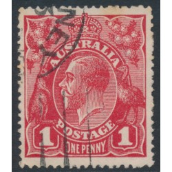 AUSTRALIA - 1914 1d red KGV (G10), 'pre-Ferns' [VII/54], used – ACSC # 71A(4)i