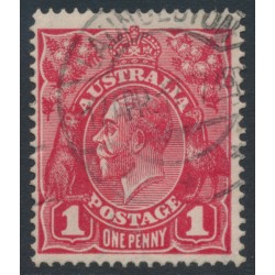 AUSTRALIA - 1916 1d red KGV (shade = G18), 'Ferns' [VII/54], used – ACSC # 71I(4)ia