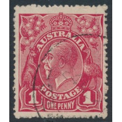 AUSTRALIA - 1920 1d red KGV (shade = G33), 'Ferns' [VII/54], used – ACSC # 71Z(4)ia
