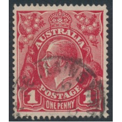 AUSTRALIA - 1916 1d red KGV (G18), 'RA joined' [VII/60], used – ACSC # 71I(4)j