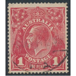 AUSTRALIA - 1915 1d red KGV (G16), 'distorted ONE PENNY' [VIII/13], used – ACSC # 71E(4)k