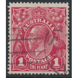 AUSTRALIA - 1918 1d red KGV (G31), 'thin ONE PENNY' [VIII/14], used – ACSC # 71Y(4)l