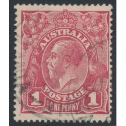 AUSTRALIA - 1918 1d red KGV (G30), 'scratch behind 'Roo' [VIII/32], used – ACSC # 71V(4)p
