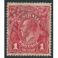 AUSTRALIA - 1915 1d red KGV (G16), 'spot SE corner' [VIII/54], used – ACSC # 71E(4)s