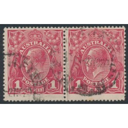 AUSTRALIA - 1916 1d red KGV, 'dot before 1'+'thin frame' [VI/21+22], used – ACSC # 71V(3)na