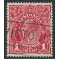 AUSTRALIA - 1915 1d red KGV (G17), 'CNE for ONE' [VIII/45], used – ACSC # 71G(4)q