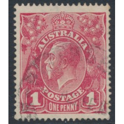 AUSTRALIA - 1918 1d red KGV (G30), die I substituted cliché [IV/35], used – SG # 71V(2)ka