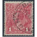 AUSTRALIA - 1918 1d red KGV (G73), die I substituted cliché [IV/35], used – SG # 72P(2)ka