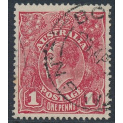 AUSTRALIA - 1918 1d red KGV (G73), die I substituted cliché [IV/35], used – SG # 72P(2)ka