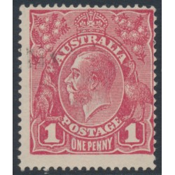 AUSTRALIA - 1918 1d red KGV (G30), die I substituted cliché [IV/35], used – SG # 71V(2)ka
