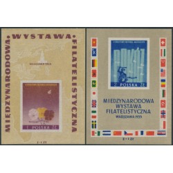 POLAND - 1955 1Zł & 2Zł Warsaw Stamp Exhibition M/S set of 2, MNH – Michel # Block 17+18