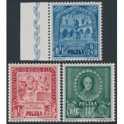 POLAND - 1946 Bureau Internationale d’Education (B.I.E.) set of 3, MNH – Michel # 445-447