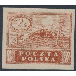 POLAND - 1919 2.50M red-brown Uhlan, imperforate on laid paper, MH – Michel # 99y