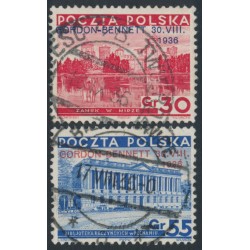 POLAND - 1936 Gordon Bennett overprint set of 2, used – Michel # 313-314