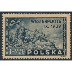 POLAND - 1945 1Zł + 9Zł grey-black Danzig/Gdańsk, MH – Michel # 407