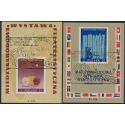 POLAND - 1955 Warsaw Stamp Exhibition M/S set of 2, used – Michel # Block 17+18