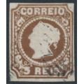 PORTUGAL - 1853 5R brown Queen Maria II, imperforate, used – Michel # 1a