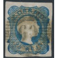 PORTUGAL - 1855 25R blue King Pedro V, imperforate, used – Michel # 6II