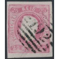 PORTUGAL - 1867 25R rose King Luis I, imperforate, used – Michel # 20