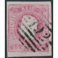 PORTUGAL - 1867 25R rose King Luis I, imperforate, used – Michel # 20