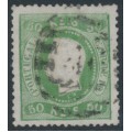 PORTUGAL - 1867 50R green King Luis I, perf. 12½, used – Michel # 29