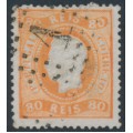 PORTUGAL - 1867 80R orange King Luis I, perf. 12½, used – Michel # 30
