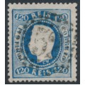 PORTUGAL - 1867 120R blue King Luis I, perf. 12½, used – Michel # 32