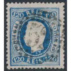 PORTUGAL - 1867 120R blue King Luis I, perf. 12½, used – Michel # 32