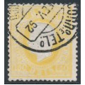 PORTUGAL - 1880 150R lemon-yellow King Luis I, perf. 12½, ribbed paper, used – Michel # 49By