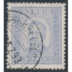 PORTUGAL - 1892 20R grey-violet King Carlos I, perf. 13½, ribbed paper, used – Michel # 69Cy