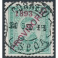 PORTUGAL - 1893 10R green King Carlos I, o/p 1893 PROVISORIO, used – Michel # 88