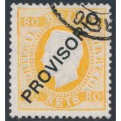 PORTUGAL - 1893 80R yellow King Luis I, o/p PROVISORIO, used – Michel # 86