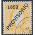 PORTUGAL - 1893 80R yellow King Luis I, o/p 1893 PROVISORIO, used – Michel # 92